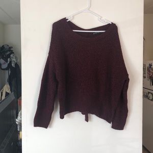 Knitted Sweater with Lace Up Back